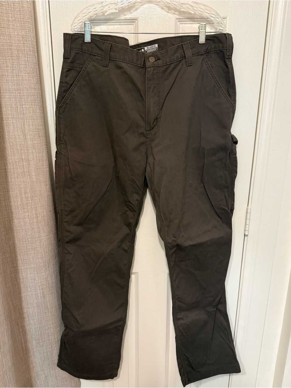 Carhartt Men's Relaxed Straight Twill Dungaree, Dark Coffee - Size 38 x 32 - Picture 6 of 13